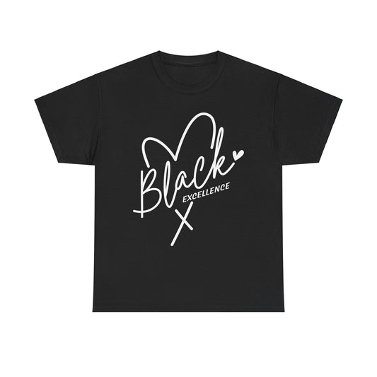 Black Excellence T-Shirt -White Heart